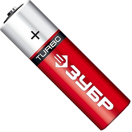 Батарейка пальчиковая щелочная тип AA 1,5 В ЗУБР Turbo 59213-2C, 2 шт - фото