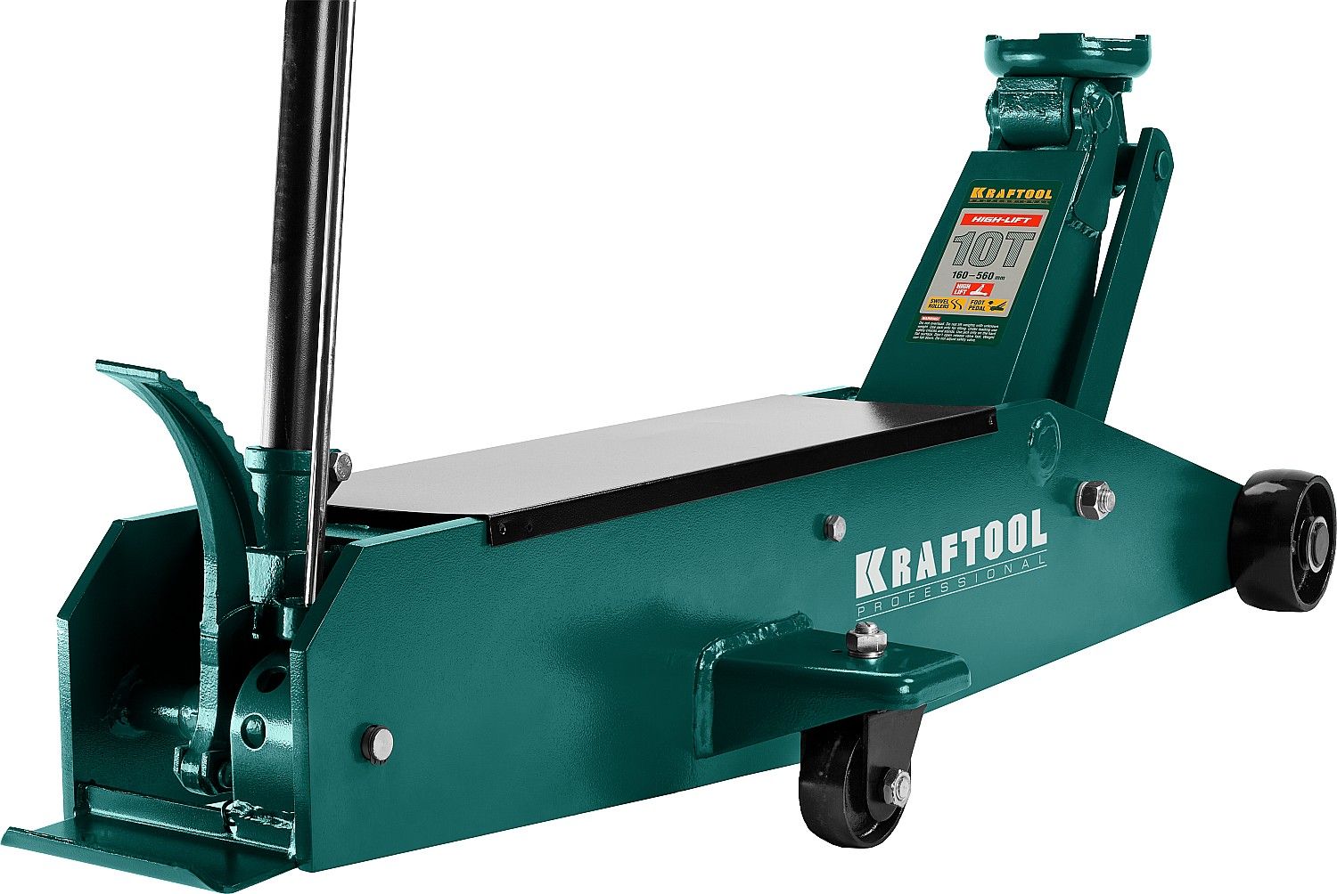 Домкрат подкатной для тяжелой техники 10 т 160-560 мм Kraftool High-Lift 43455-10 - фото