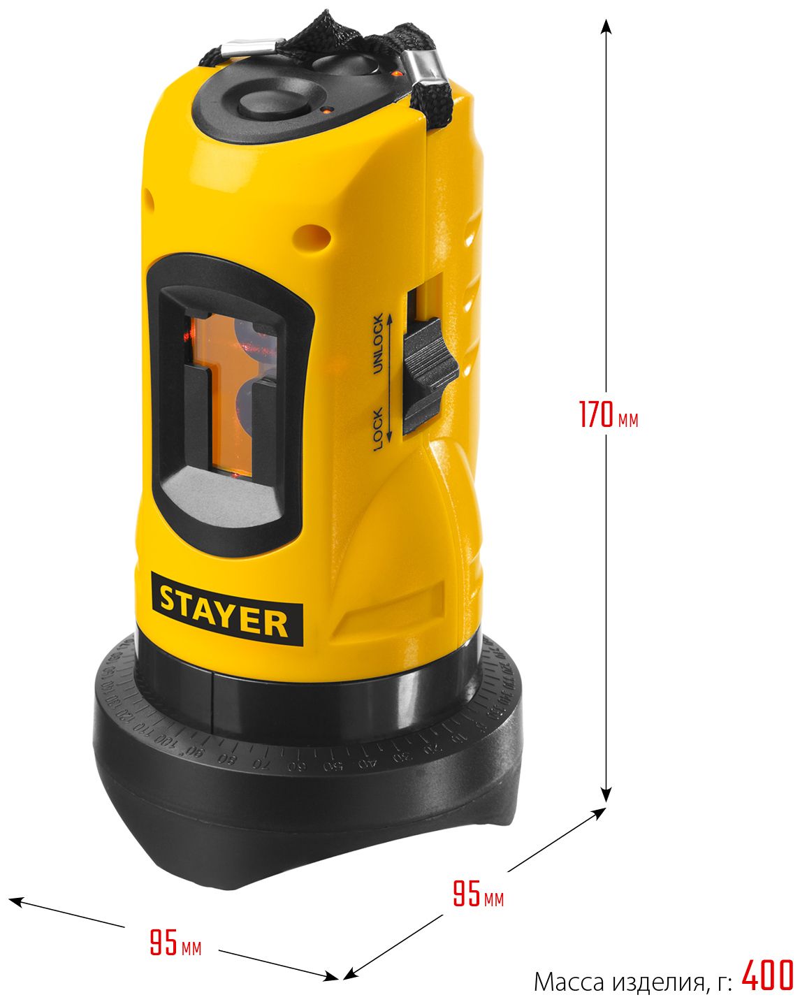 Нивелир лазерный линейный 10 м со штативом 120 см Stayer Laser-Max Professional 34960-H2, в пластиковом кейсе - фото