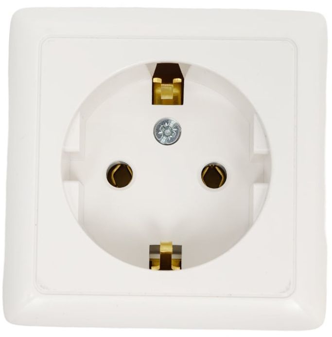 Розетка белая 1-м. ОП 16А IP20 250В с заземлением Хит Systeme Electric RA16-133-B - фото