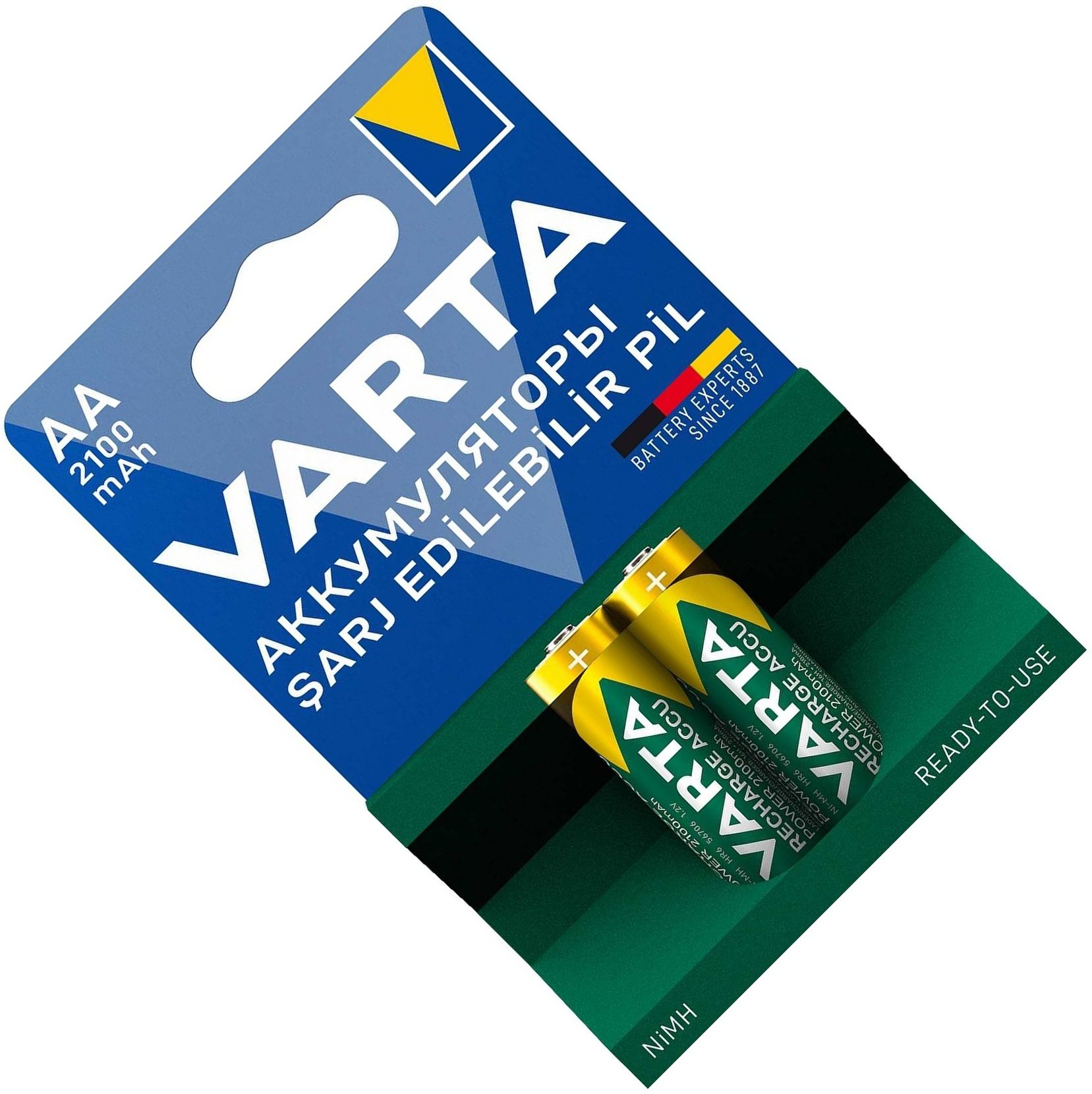 Изображение товара Аккумуляторы AA 2100 мАч Varta Rechargeable R2U 56706101402, в блистере 2 шт