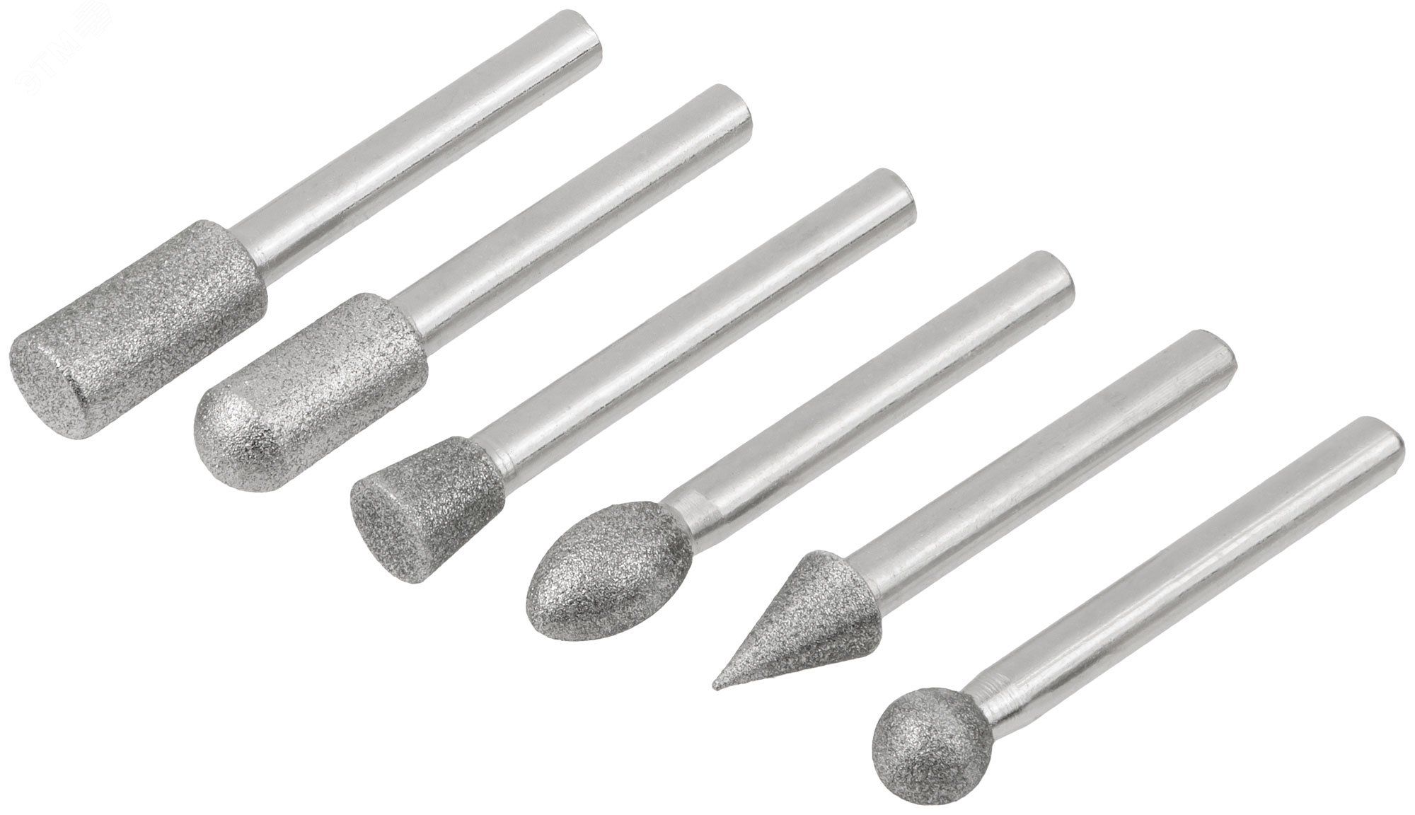 Набор шарошек сталь с алмазным напылением FIT 36482, 6 шт - фото