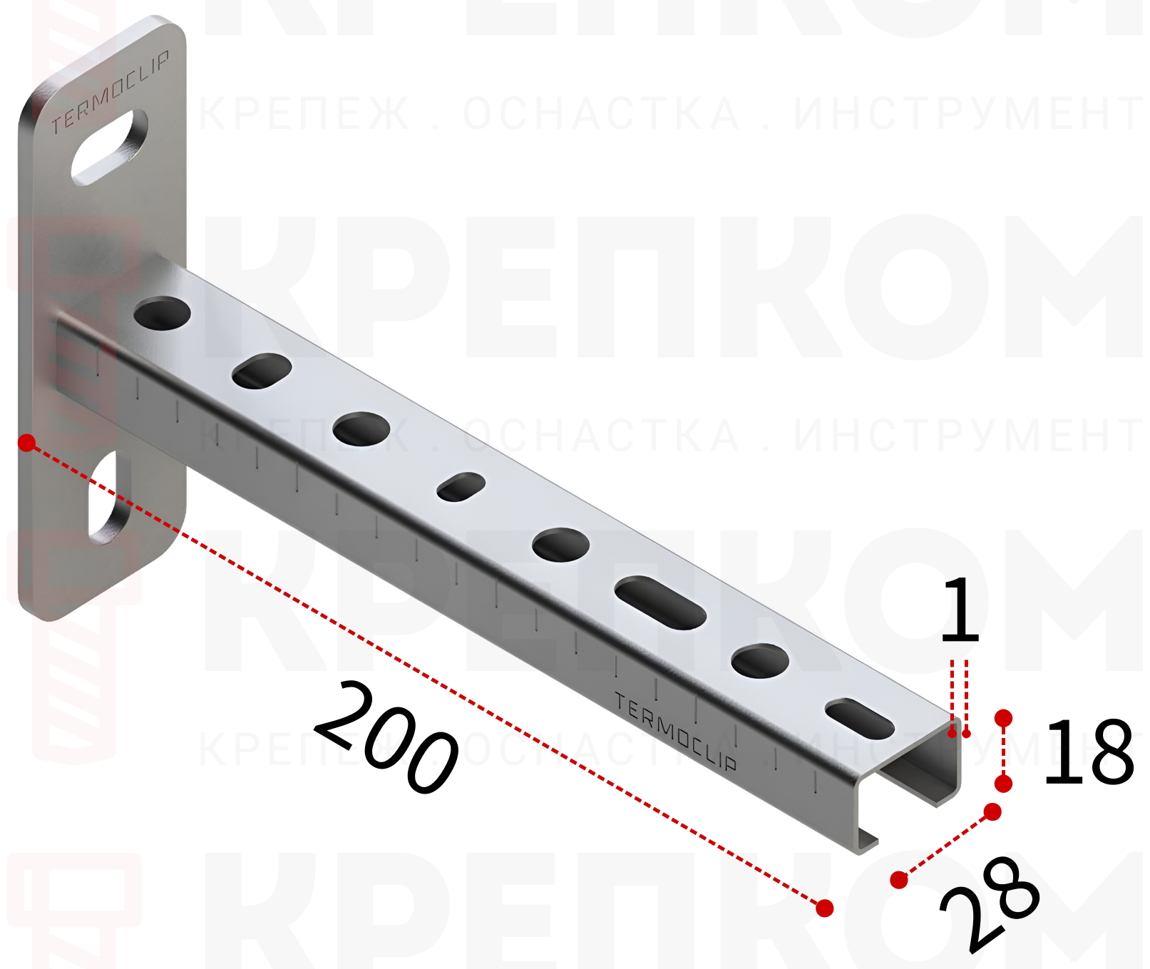 Консоль 28х18х1,0 - 200 TERMOCLIP - фото