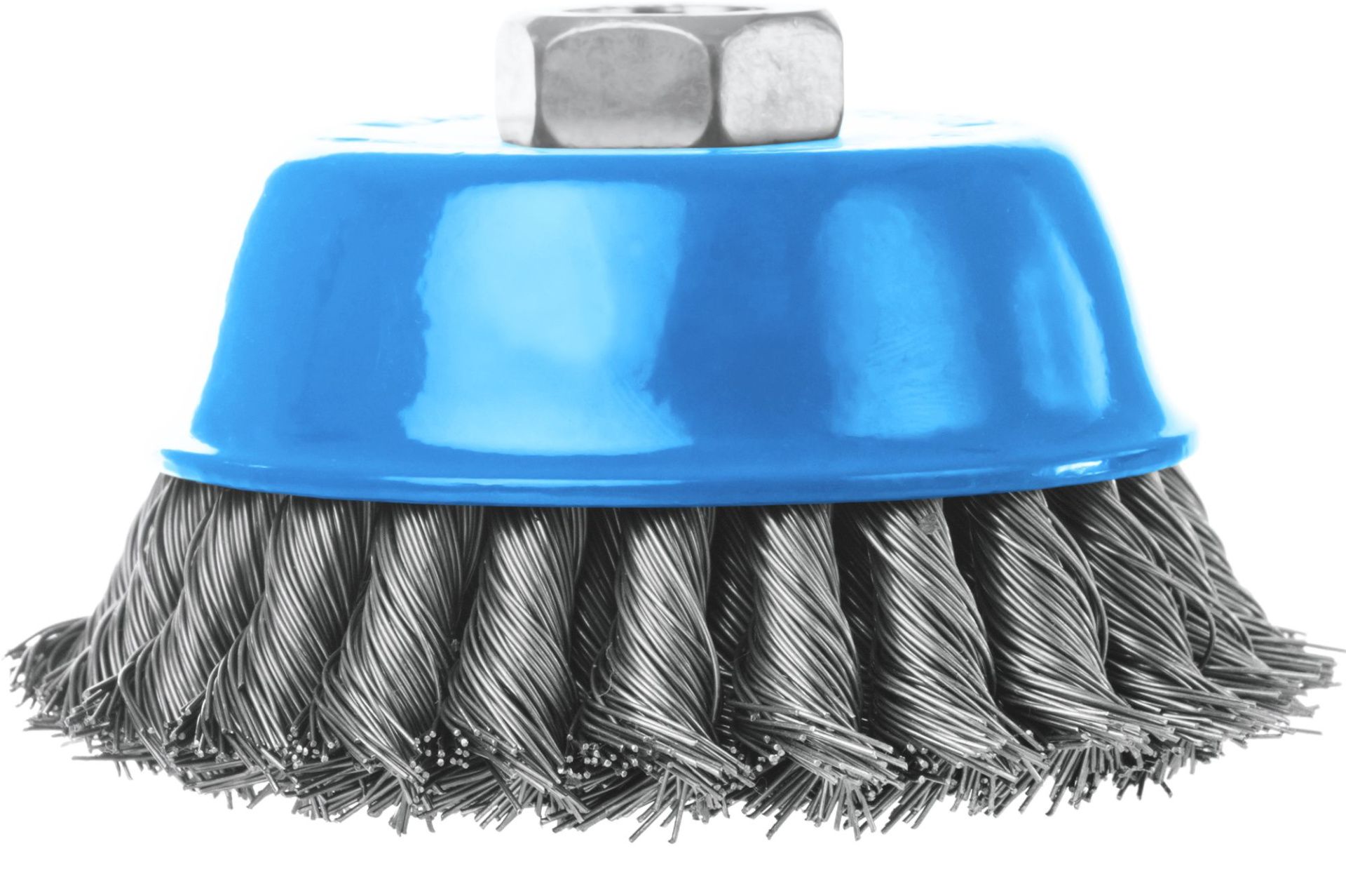 Щетка чашечная жгутированная для УШМ №1021 65 мм М14 Blueshark 51021, сталь - фото