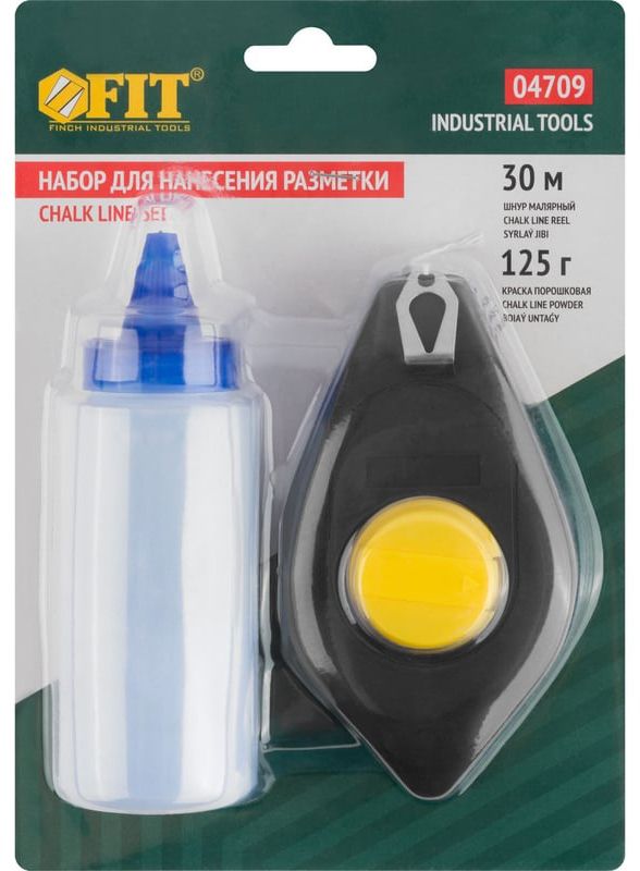 Шнур малярный отбойный шнур 30 м + краска разметочная FIT 04709 - фото
