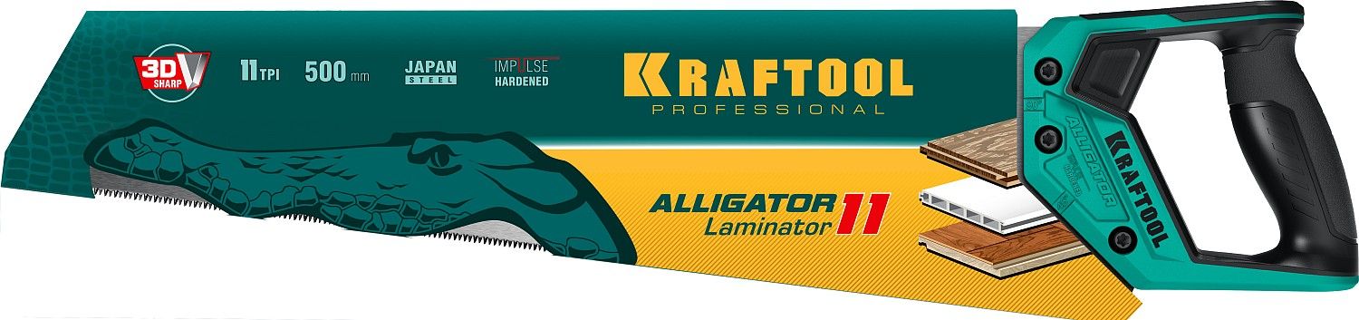 Ножовка по ламинату 500 мм Alligator Laminator 11 Kraftool 15207 - фото