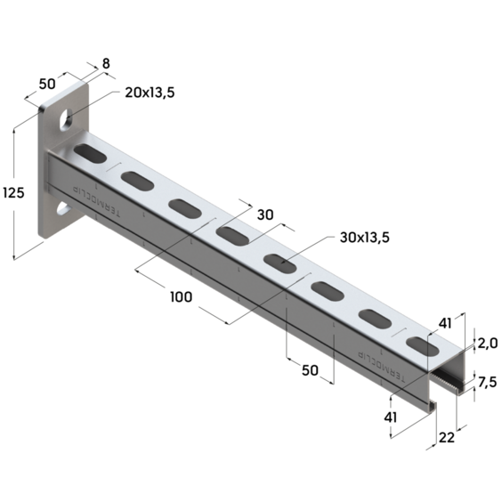 Консоль 41х41х2,0-1000 TERMOCLIP - фото