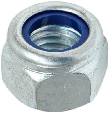 Гайка самоконтрящаяся с мелкой резьбой М10х1,25 DIN 982, оцинкованная сталь - фото