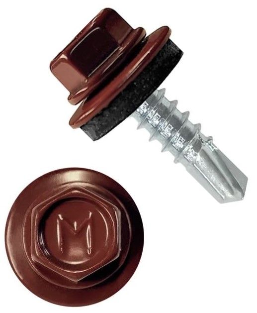 Изображение товара Саморез кровельный со сверлом 4,8х19 RAL 3009 оксид-красный