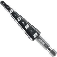 Сверло по металлу ступенчатое 4-12 мм, 9 ступеней, хвостовик 1/4" ЗУБР 29665-4-12-9, сталь Р4М3