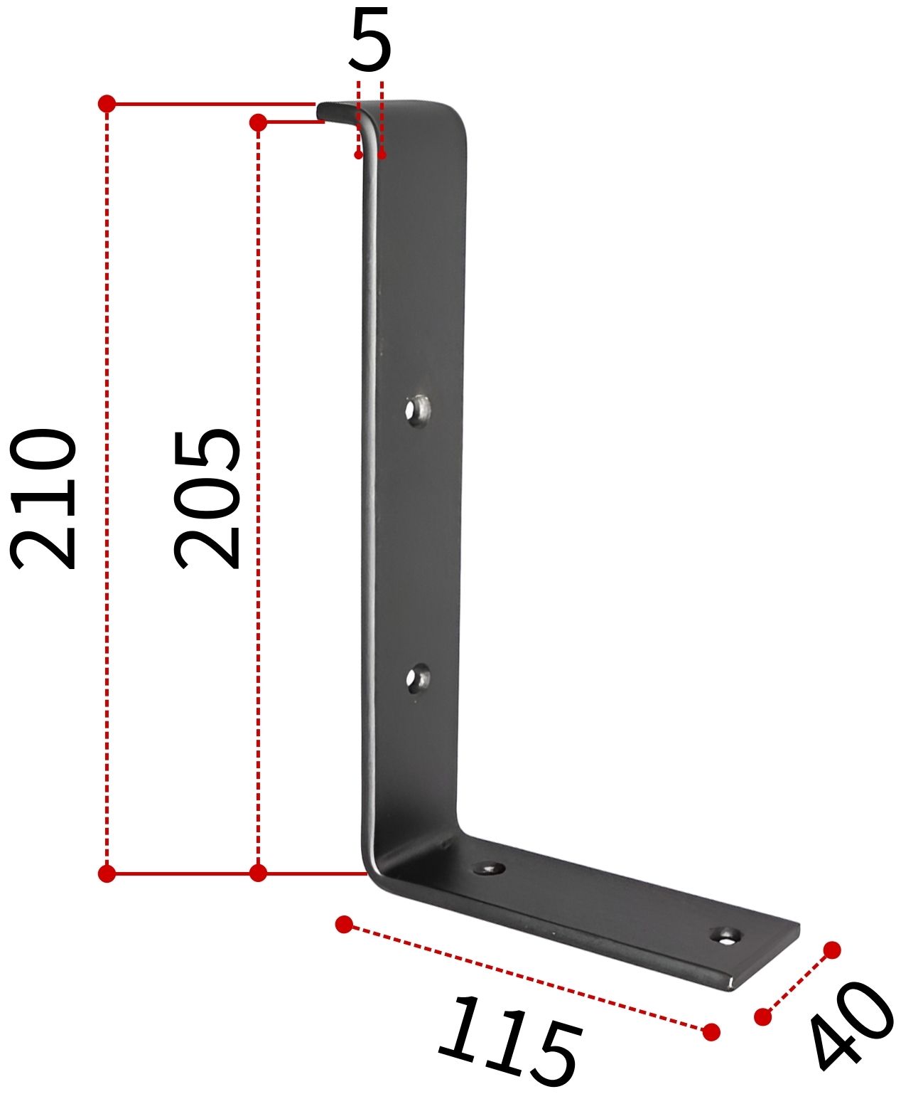 Кронштейн для полок 200 мм Домарт LOFT модель 1, белый/черный - фото
