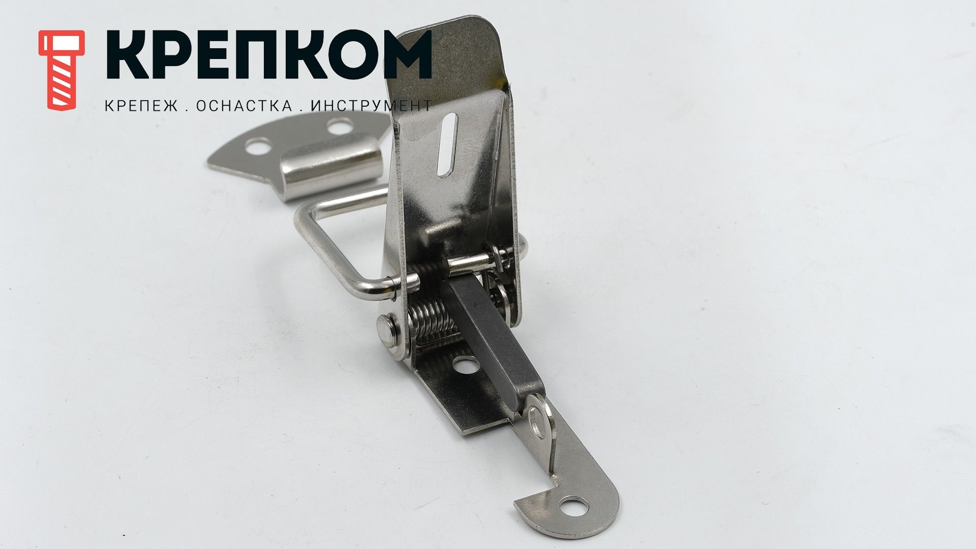 Замок-защелка с ушком L=90 004, нержавеющая сталь А2 - фото