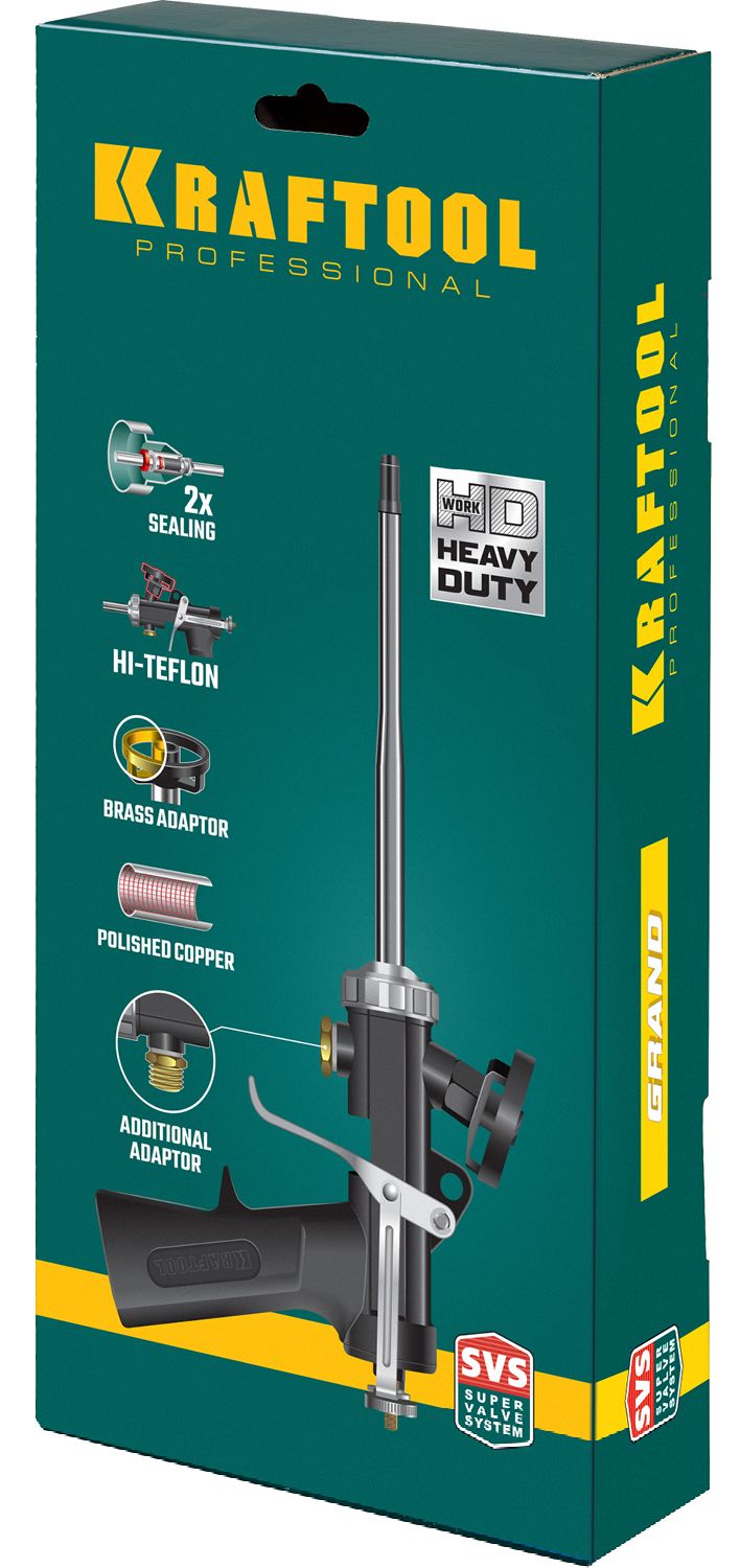 Пистолет цельнометаллический для монтажной пены Grand Kraftool 06853 - фото