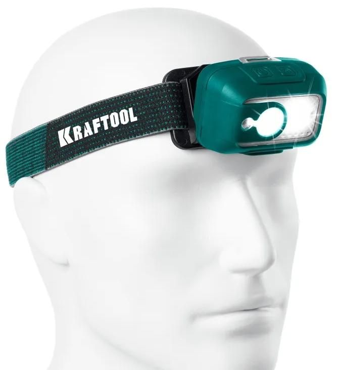 Фонарь налобный аккумуляторный, 550 лм, 3 режима, 1800мАч KH-5 Kraftool 56454 - фото