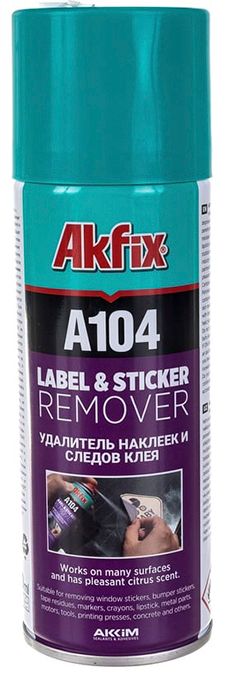Очиститель наклеек и клея Akfix А104 YAC104 аэрозоль, 200 мл - фото