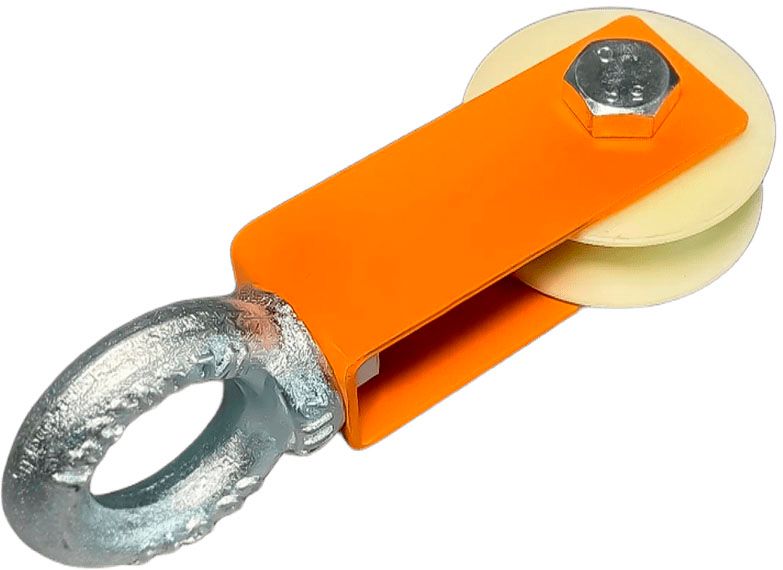 Блок монтажный с капролоновым роликом и рым-болтом БМРК, окрашенный - фото