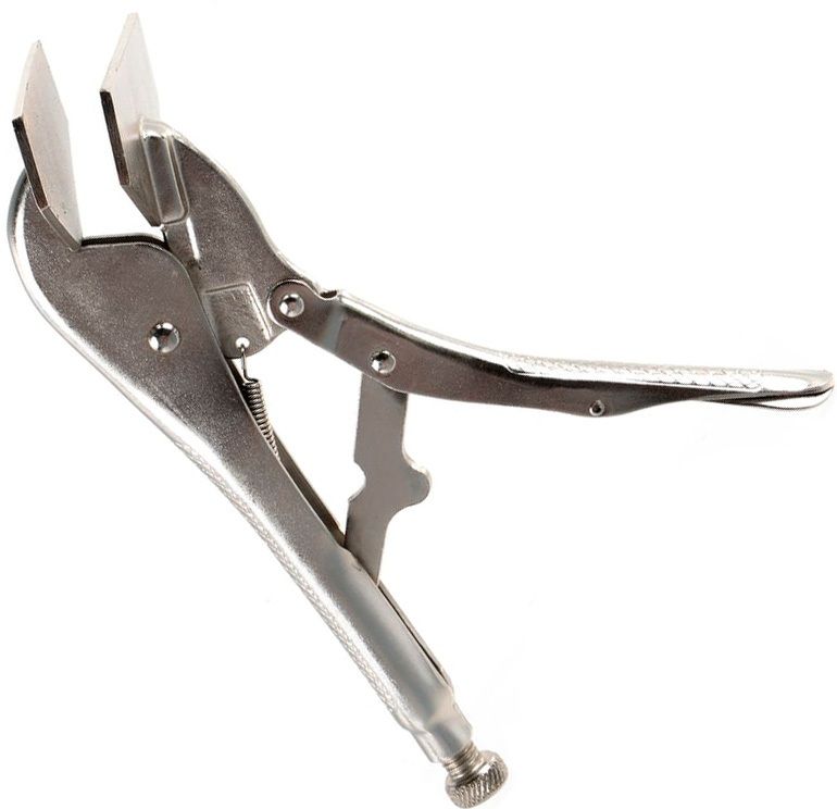 Клещи зажимные 250 мм плоские широкие губки с фиксацией ЗУБР 22515, Cr-V - фото