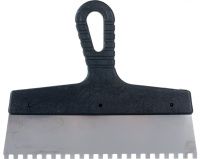 Шпатель 250 мм зуб 6х6 мм c пластиковой ручкой Сибртех 85465