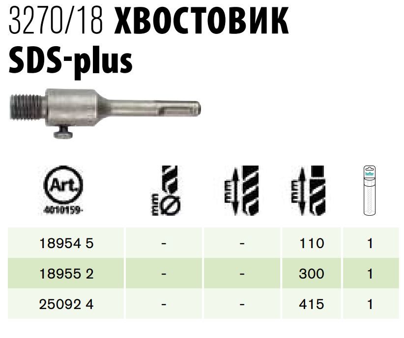 Адаптер для коронки SDS-Plus 110 мм Heller TD18954 - фото