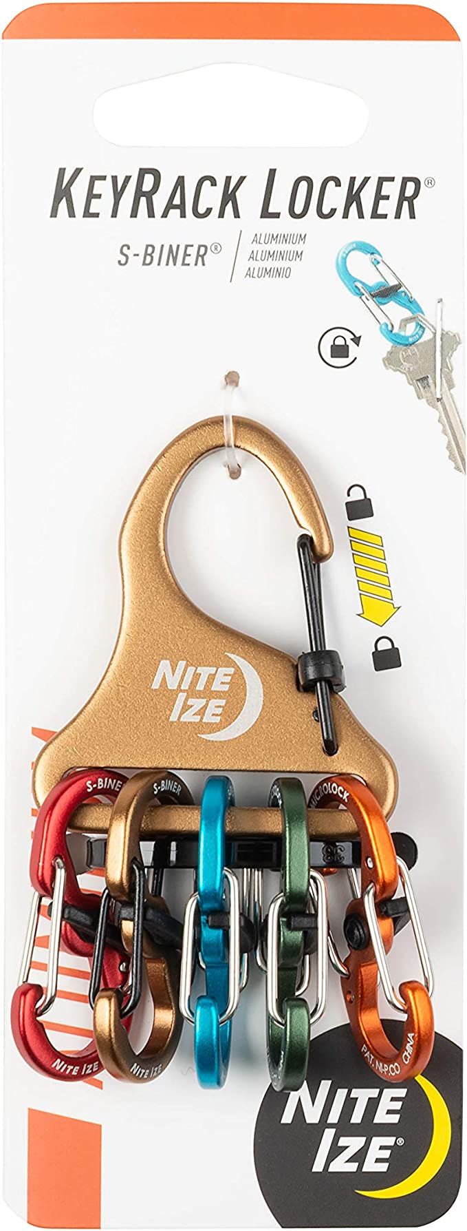 Набор карабинов с блокировкой Nite Ize KeyRack Locker KLKA-29BG-R6, 5 шт - фото