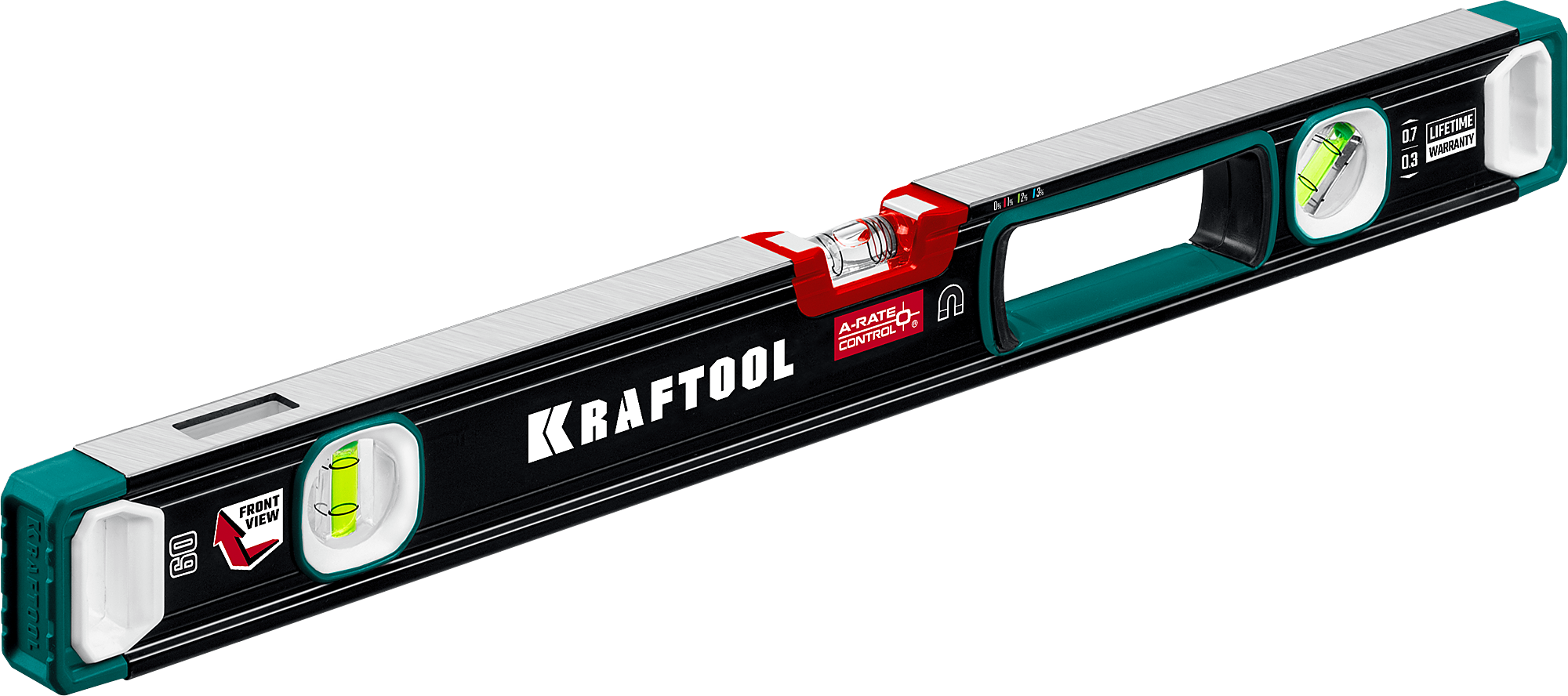 Уровень магнитный сверхпрочный с зеркальным глазком Kraftool A-Rate Control - фото
