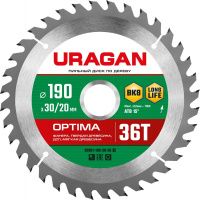 Диск пильный по дереву 150х20/16 мм 24Т Optima Uragan, 36801-150-20-24_z01