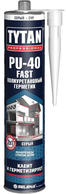 Герметик полиуретановый TYTAN Professional PU 40 OPTIMUM 44928, 310 мл серый - фото