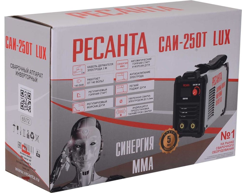 Сварочный инверторный аппарат LUX 65/72 Ресанта САИ-250Т - фото