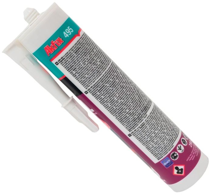 Клей монтажный акриловый жидкие гвозди 290 мл Akfix 495 ПУ EN15651-1, бежевый - фото