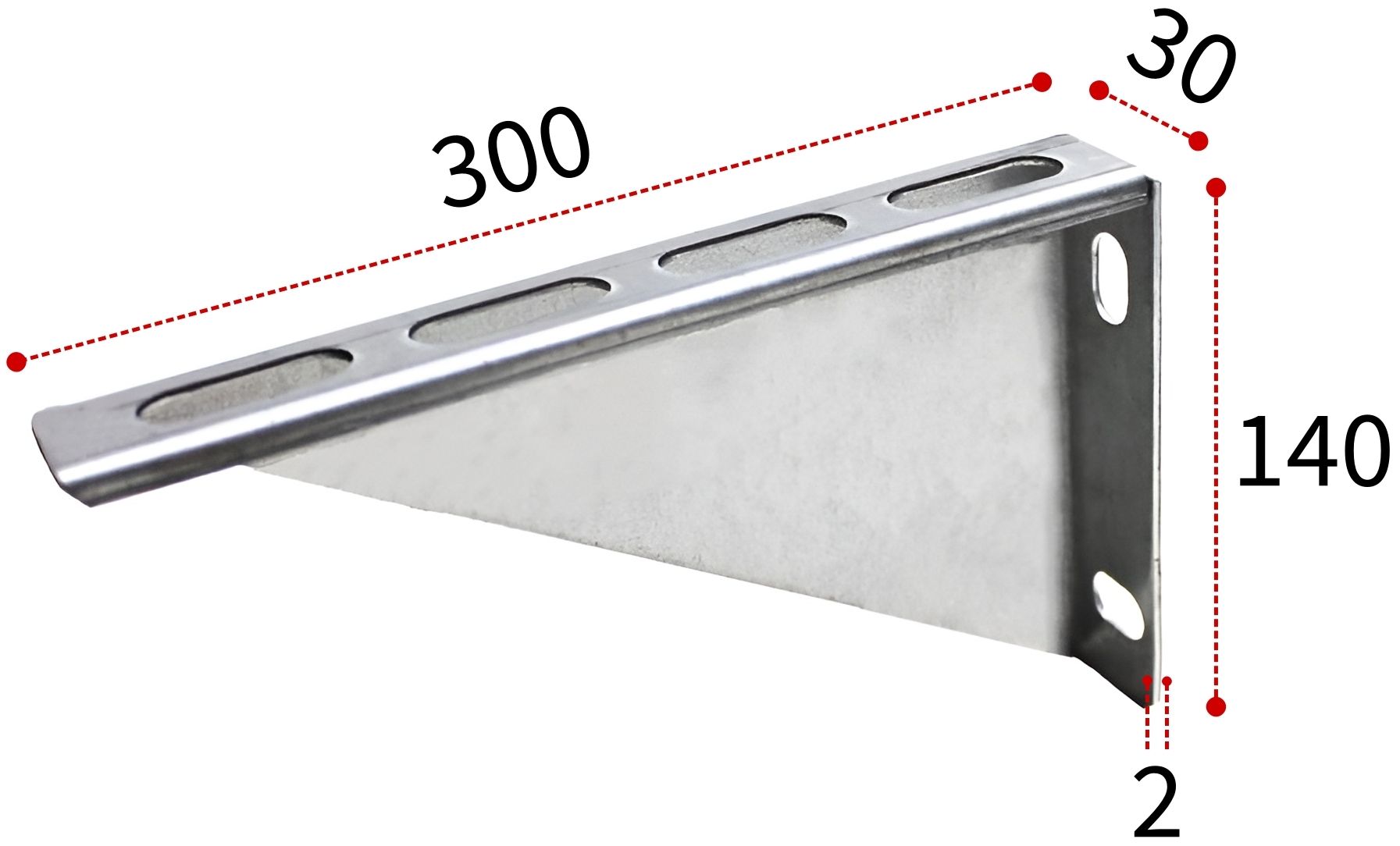 Кронштейн опорный 300х140х30 мм ПТ, горячий цинк - фото