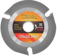 Диск пильный универсальный 125х22,23х3 для УШМ Messer 10-40-333, ТСТ