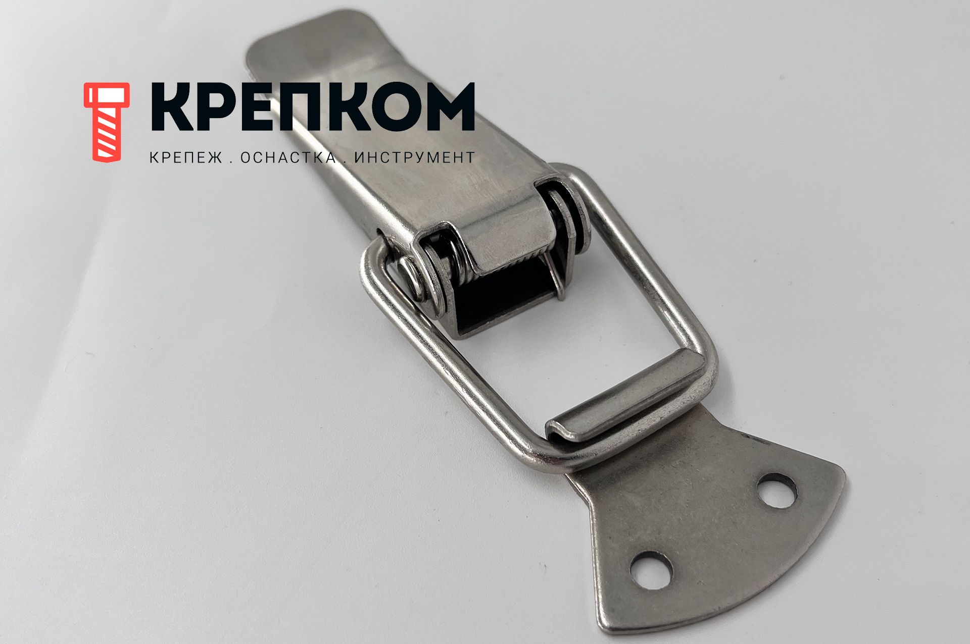 Замок-защелка лягушка L=103 B12, сталь никелированная - фото