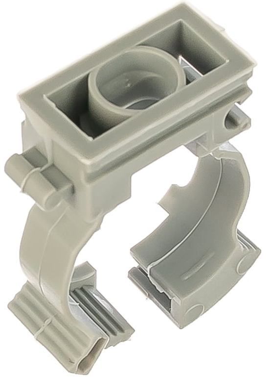 Клипса для труб одинарная с замком Росдюбель, нейлон - фото