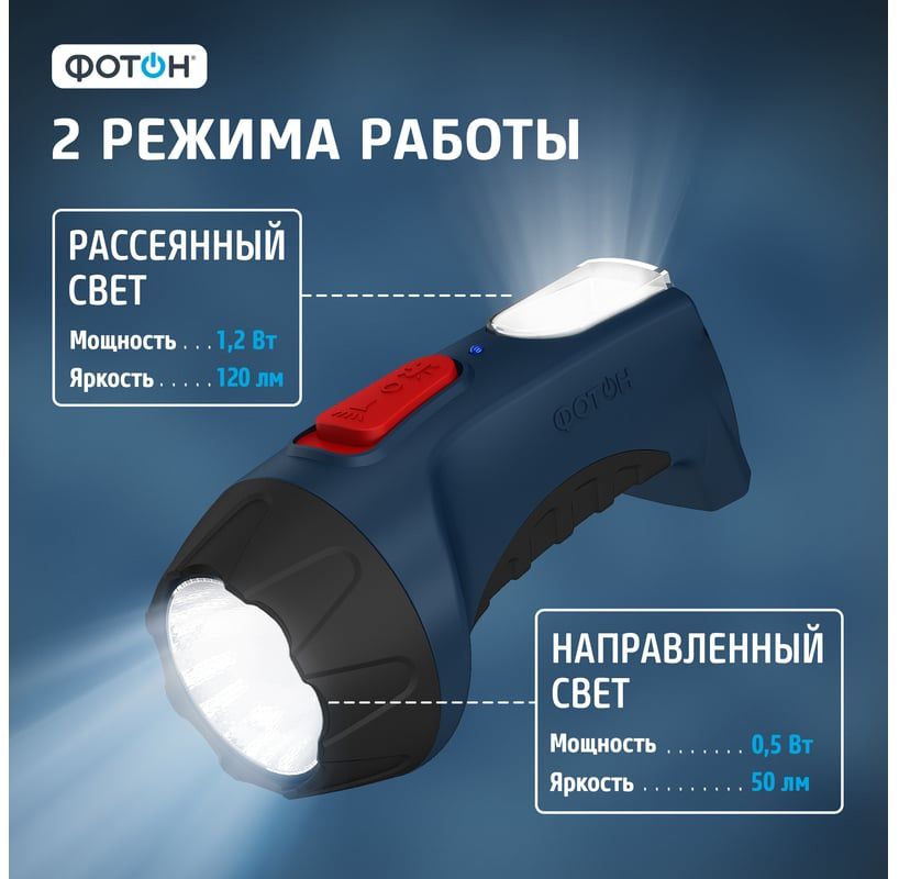 Фонарь аккумуляторный LED Фотон PM-600 22343 - фото
