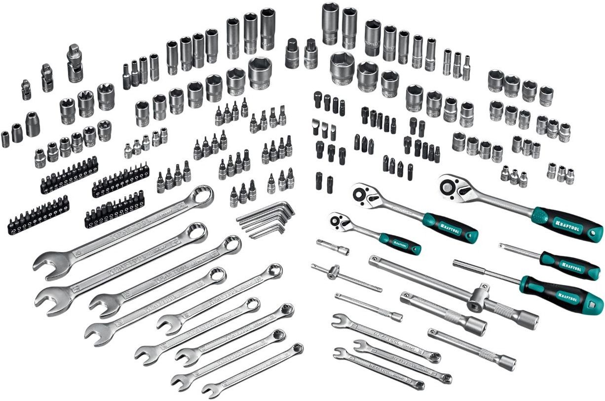Набор инструмента универсальный 1/2"+3/8"+1/4" Kraftool X-Drive 27888-H216, 216 предметов - фото
