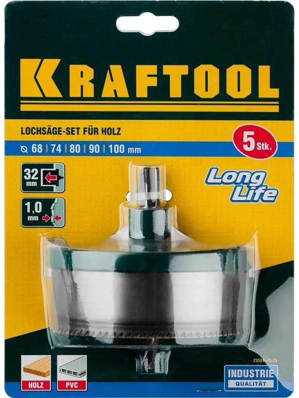 Пила по дереву кольцевая наборная, 5 полотен 68-100x32 мм Kraftool 29584-H5-32 - фото