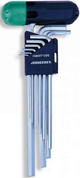 Набор ключей Г-образных шестигранных длинных T10-T50 Jonnesway H08MT109S, 9 предметов - фото