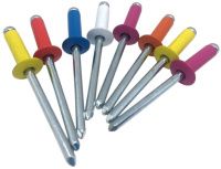 Изображение товара Заклепка вытяжная 4х12 мм со стандартным бортиком, RAL 5005 (сигнальный синий), сталь/сталь