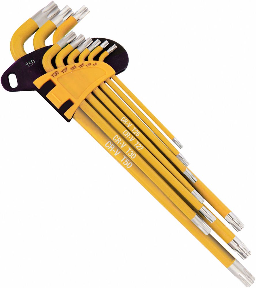 Набор ключей TORX в держателе Т10-Т50 Workpro WP222008, удлиненные, 9 штук - фото