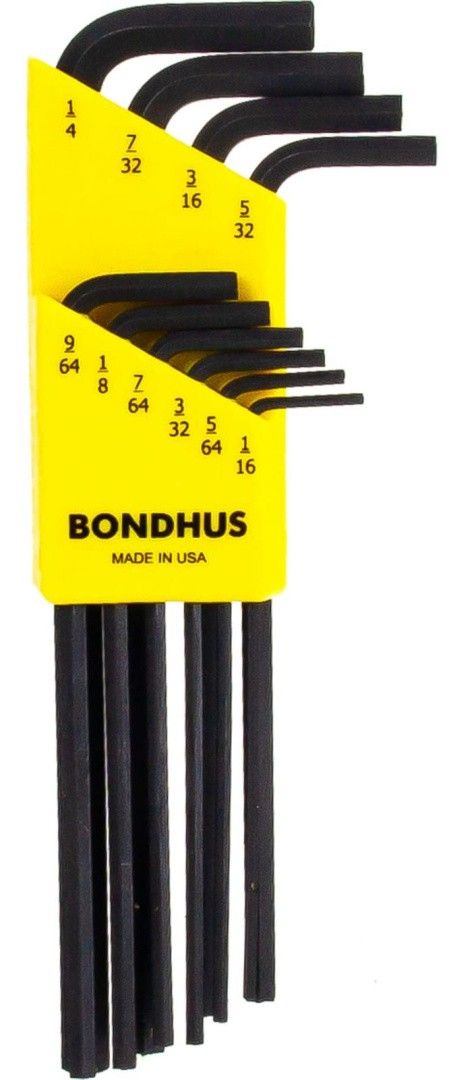 Изображение товара Набор дюймовых шестигранных ключей Bondhus ProGuard 12138, 10 шт, удлинённые