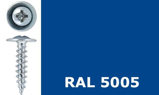 Саморез-клоп острый 4,2х25 окрашенный, RAL 5005 (сигнальный синий) - фото