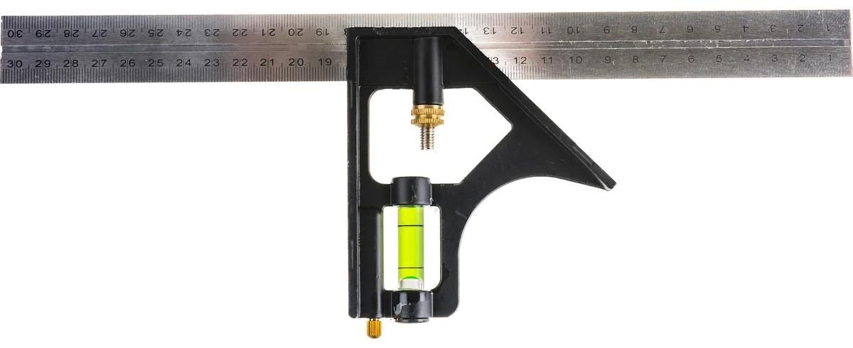 Угольник столярный с уровнем 300 мм FIT 19703 - фото