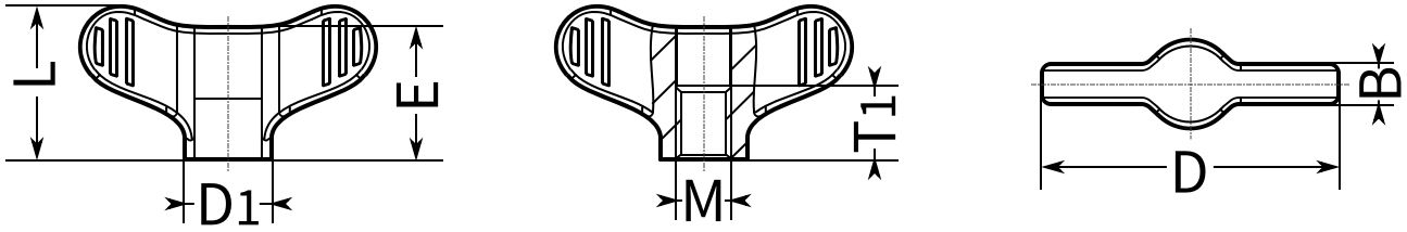 Ручка лепестковая М10 U69-71, тип D, нержавеющая сталь А2 - фото