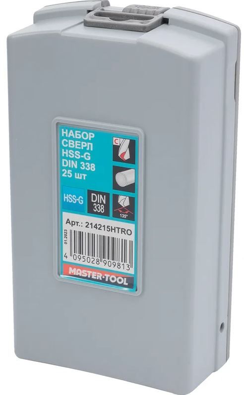 Набор сверл по металлу 1-13 мм HSS-G 135° DIN 338 H-Tools 214215HTRO, 25 шт - фото