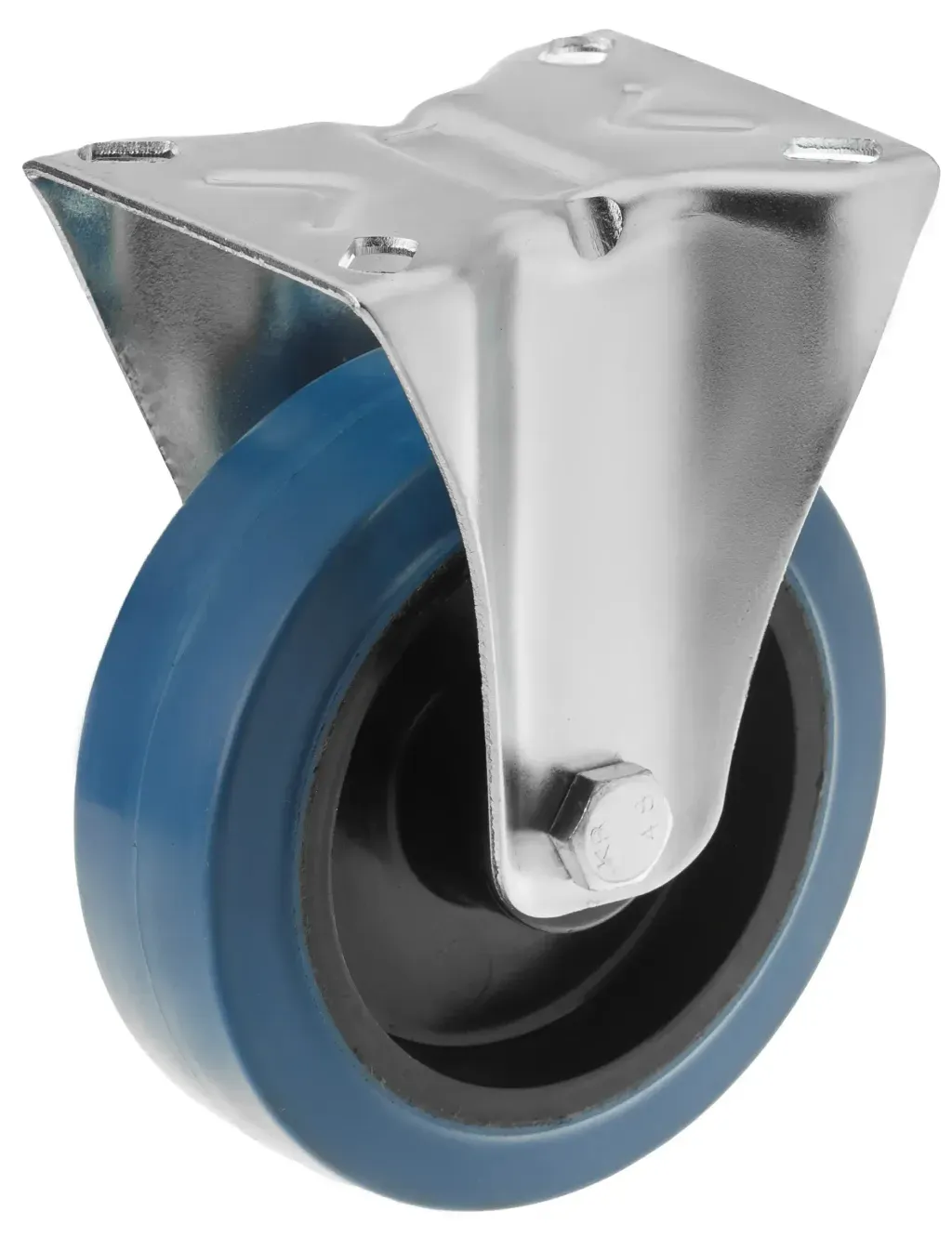 Колесо из синей резины с площадкой, неповоротное 125 мм FCL 54 - фото