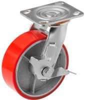 Изображение товара Колесо большегрузное поворотное полиуретановое с тормозом 150 мм SCPnb-63