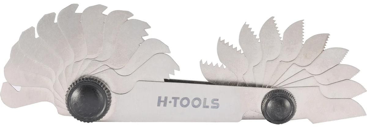 Резьбомер дюймовый UNC 4-64 Tpi, 22 шаблона H-Tools 05001080 - фото