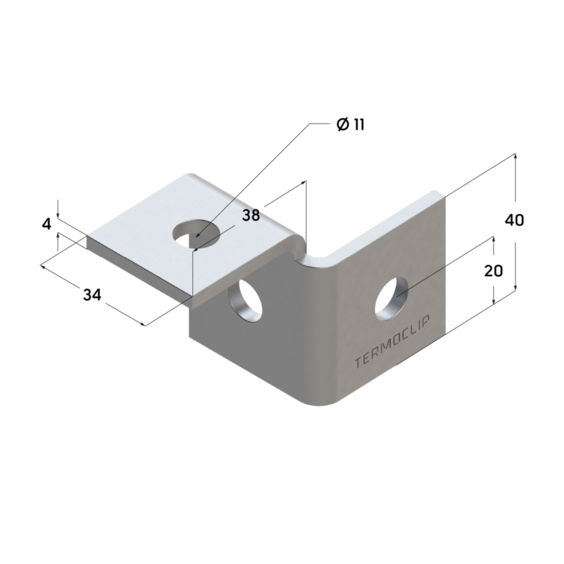 Уголок 3D левый 38-41 4F3 TERMOCLIP - фото