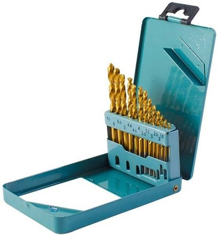 Набор сверл по металлу 1,5-6,5 мм FTools Н1308 титан-нитрид, 13 штук - фото