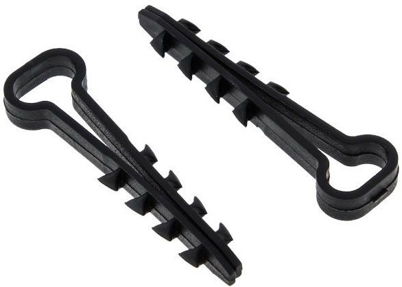 Дюбель хомут для плоского кабеля 5-10 черный 15-0460, нейлон - фото